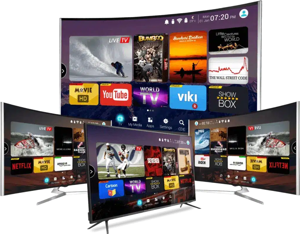 Familie ser TV